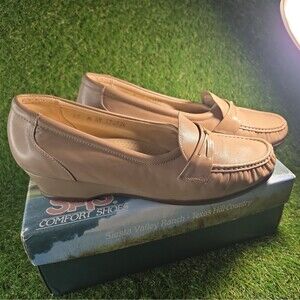SAS Shoes Womens Size 10 M Taupe Leather Loafer Slip On Casual SAS Tripad